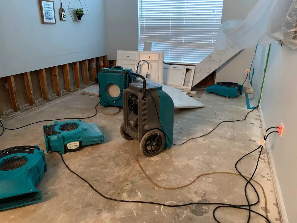 Dehumidifier in flood-cut room for Water Damage Restoration in DeBary